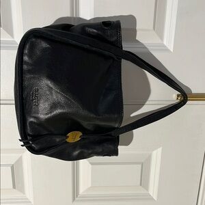 Margot Black Bag with Structured Shape and Gold Hardware